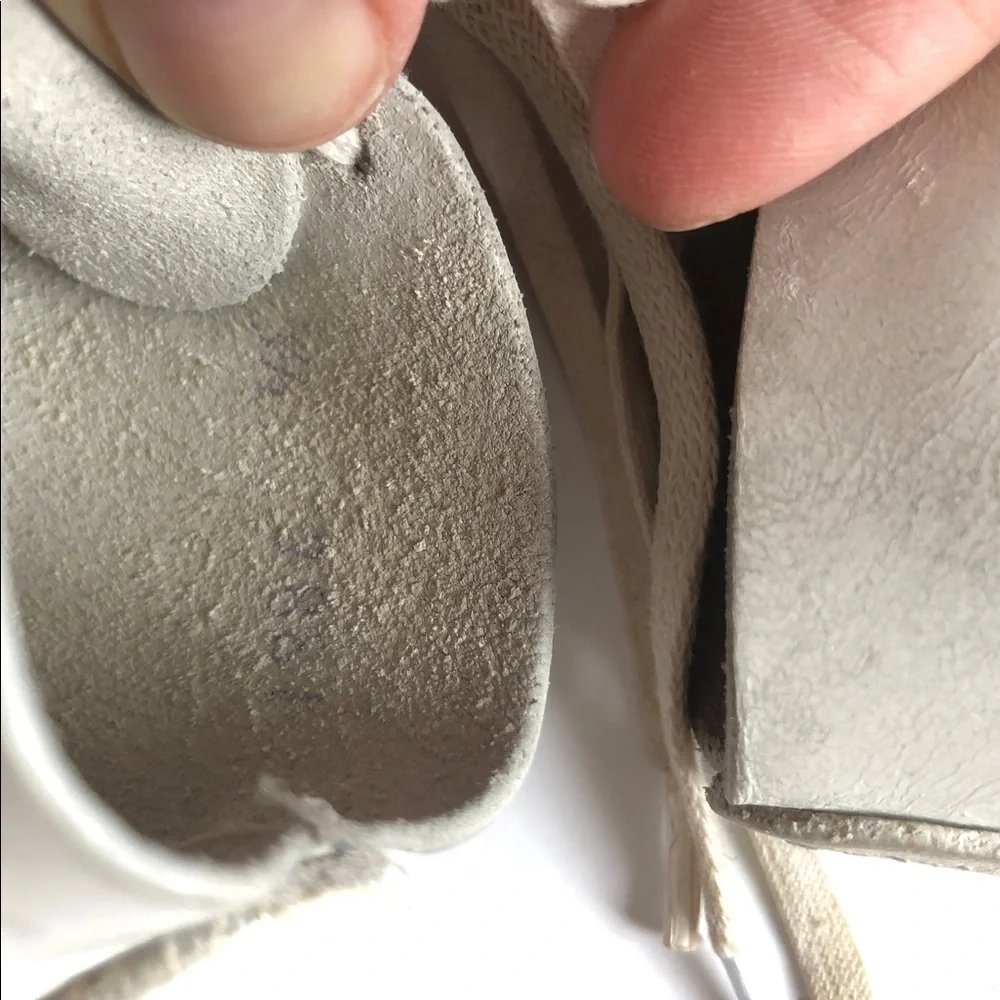 Vintage white leather